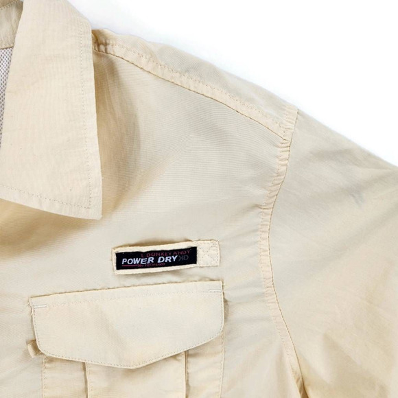 Little Donkey Andy Mens Power Dry Fishing Shirt Yellow Button Vented Pockets L - Picture 4 of 8